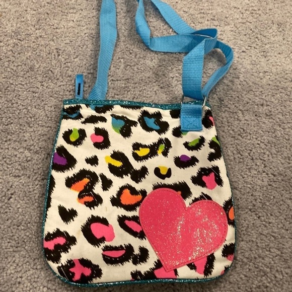 Glitter Neon Heart Animal Print Design Bag - Picture 1 of 10